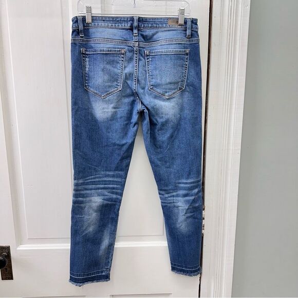 Miss Me straight leg distressed denim jeans raw hem women's 29 x 27 M2182ST - Picture 4 of 6